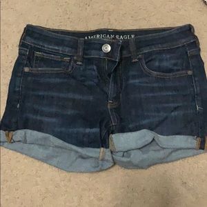 American eagle dark wash shorts